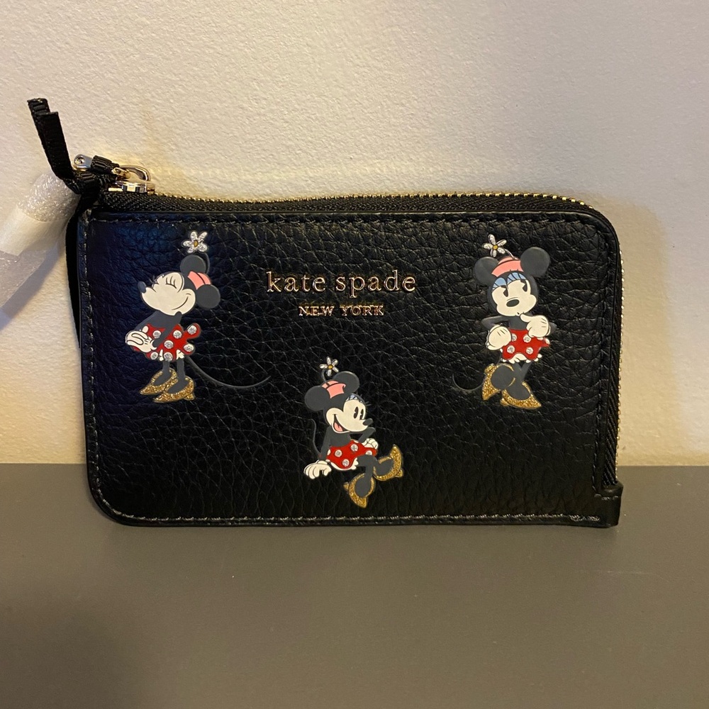 NWT Disney x Kate Spade ♠️ New York Disney Parks Minnie Mouse zip card holder